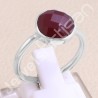 Classic Solitaire Ring Red Quartz Ring 925 Sterling Silver Ring