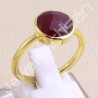 Gold Vermeil Ring Solitaire Red Quartz Ring 925 Sterling Silver Ring