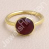 Gold Vermeil Ring Solitaire Red Quartz Ring 925 Sterling Silver Ring