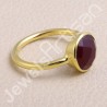 Gold Vermeil Ring Solitaire Red Quartz Ring 925 Sterling Silver Ring