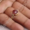 Gold Vermeil Ring Solitaire Red Quartz Ring 925 Sterling Silver Ring