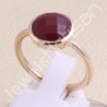Rose Gold-Plated Ring Red Quartz Ring 925 Sterling Silver Ring