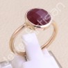 Rose Gold-Plated Ring Red Quartz Ring 925 Sterling Silver Ring