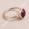 Rose Gold-Plated Ring Red Quartz Ring 925 Sterling Silver Ring