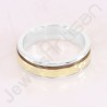 Two Tone Spinner Ring 925 Sterling Silver Spinner Ring Brass Spinner Ring