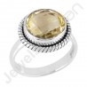 Lemon Quartz Gemstone Ring 925 Solid Sterling Silver Solitaire Ring