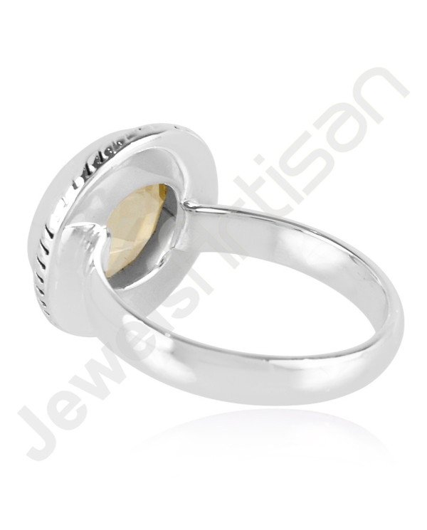 Lemon Quartz Gemstone Ring 925 Solid Sterling Silver Solitaire Ring