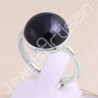 Sterling Silver Black Onyx Solitaire Gemstone Ring