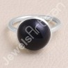 Sterling Silver Black Onyx Solitaire Gemstone Ring