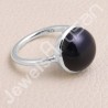 Sterling Silver Black Onyx Solitaire Gemstone Ring