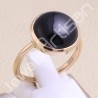 Black Onyx Ring 925 Sterling Silver Ring Rose Gold-Plated Ring