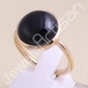 Black Onyx Ring 925 Sterling Silver Ring Rose Gold-Plated Ring