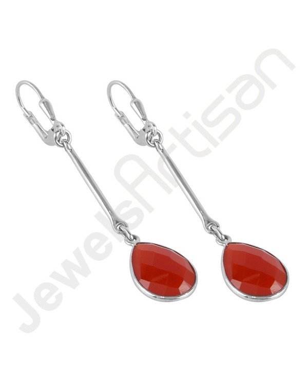 Red Onyx Earrings 925 Sterling Silver Earrings Dangle Drop Earrings