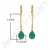 18K Gold-Plated Earrings Green Onyx Earrings Sterling Silver Earrings