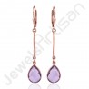Purple Amethyst Earring 925 Sterling Silver Earring Rose Gold Earring