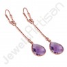 Purple Amethyst Earring 925 Sterling Silver Earring Rose Gold Earring