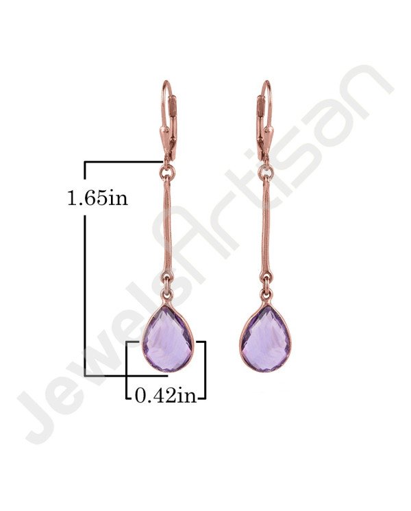 Purple Amethyst Earring 925 Sterling Silver Earring Rose Gold Earring