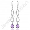 Amethyst Earring Infinity Design Earrings 925 Sterling Silver Earrings