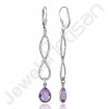 Amethyst Earring Infinity Design Earrings 925 Sterling Silver Earrings