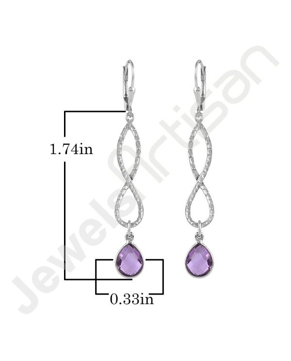 Amethyst Earring Infinity Design Earrings 925 Sterling Silver Earrings