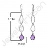 Amethyst Earring Infinity Design Earrings 925 Sterling Silver Earrings
