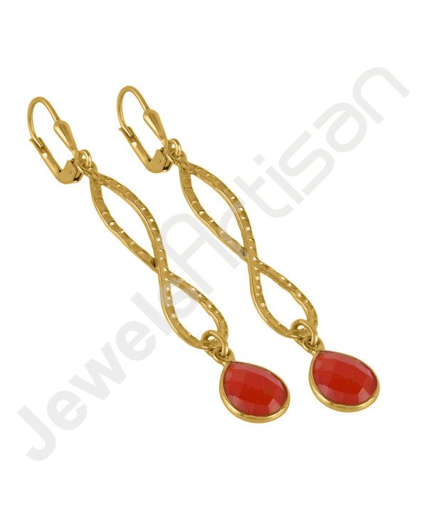 Red Onyx Earrings 925 Sterling Silver Earrings Infinity Earrings