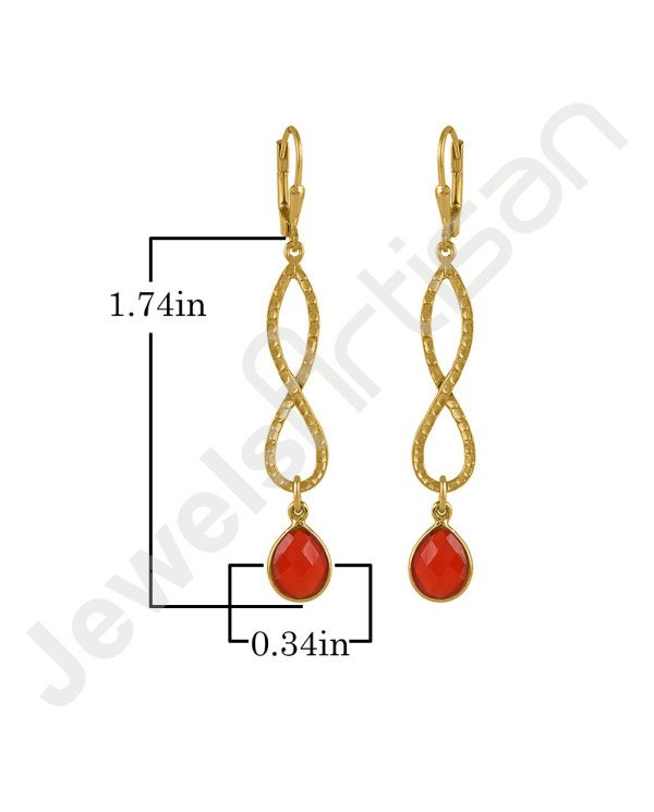 Red Onyx Earrings 925 Sterling Silver Earrings Infinity Earrings