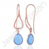 Blue Onyx Earrings 925 Sterling Silver Earrings Ear-Wired Earrings