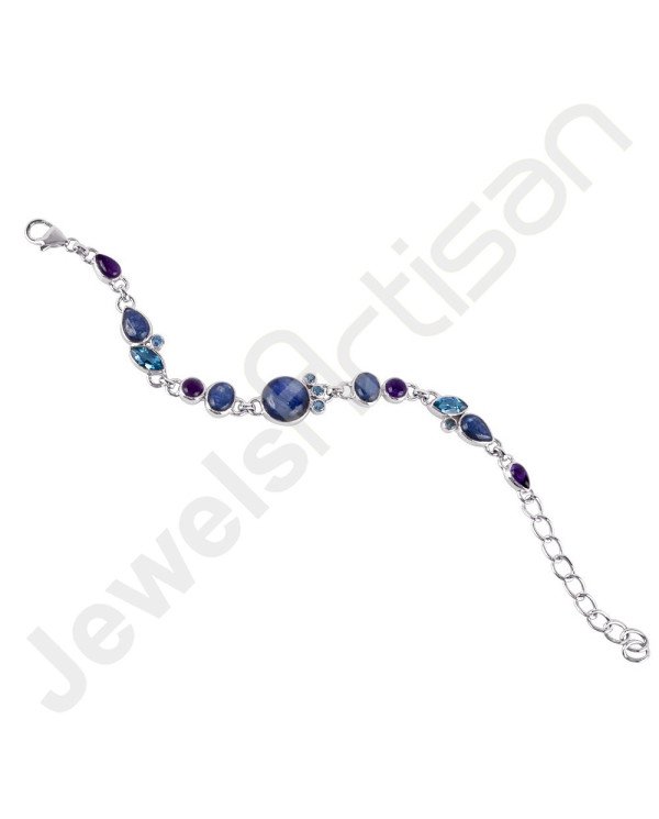Kyanite Bracelet Swiss Blue Topaz Bracelet Amethyst Bracelet