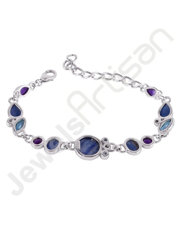 Kyanite Bracelet Swiss Blue Topaz Bracelet Amethyst Bracelet