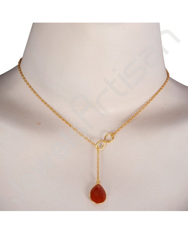 Red Onyx Necklace Gold Vermeil Necklace 925 Solid Silver Necklace