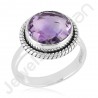 Amethyst Gemstone Ring 925 Sterling Silver Solitaire Ring