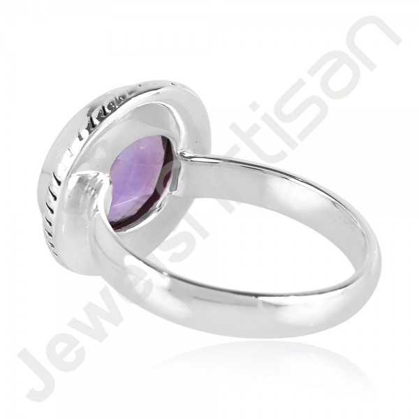 Amethyst Gemstone Ring 925 Sterling Silver Solitaire Ring