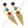 Green Onyx Earring Lapis Lazuli Earring Gold Plated Designer Earring