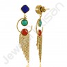 Green Onyx Earring Lapis Lazuli Earring Gold Plated Designer Earring
