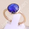 Sterling Silver Rose Gold Plated Blue Quartz Ring