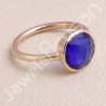 Sterling Silver Rose Gold Plated Blue Quartz Ring