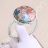 925 Sterling Silver Ring Orange Spiny Turquoise Ring Gemstone Ring