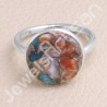 925 Sterling Silver Ring Orange Spiny Turquoise Ring Gemstone Ring