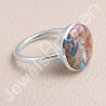 925 Sterling Silver Ring Orange Spiny Turquoise Ring Gemstone Ring
