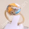 Orange Spiny Turquoise Ring Sterling Silver Ring Rose Gold-Plated Ring
