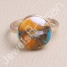 Orange Spiny Turquoise Ring Sterling Silver Ring Rose Gold-Plated Ring