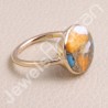 Orange Spiny Turquoise Ring Sterling Silver Ring Rose Gold-Plated Ring