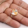 925 Solid Silver Ring Orange Spiny Turquoise Ring 18K Gold-Plated Ring