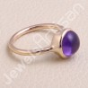 Purple Amethyst Ring 925 Sterling Silver Ring Rose Gold-Plated Ring