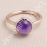 Purple Amethyst Ring 925 Sterling Silver Ring Rose Gold-Plated Ring