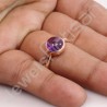 Purple Amethyst Ring 925 Sterling Silver Ring Rose Gold-Plated Ring