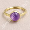 Solid Silver Amethyst Gold Vermeil Ring