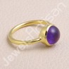 Solid Silver Amethyst Gold Vermeil Ring