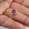 Solid Silver Amethyst Gold Vermeil Ring